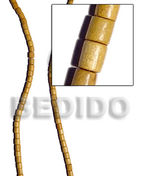 Nangka Wood 6 mm Barrel Yellow Beads Strands Wood Beads - Tube and Heishe Wood Beads BFJ219WB