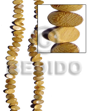 Nangka Wood Slide Cut 8 mm Yellow Beads Strands Wood Beads - Slide Cut BFJ205WB