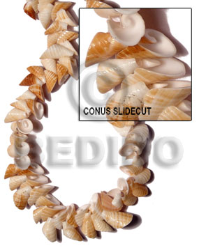 Natural 16 inches Conus Shell Slide Cut Shell Crazy Cut Shell Beads BFJ071SPS