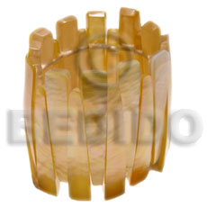 Natural Mother-Of-Pearl Resin Backing Elastic 58 mm Bangles - Shell Bangles BFJ012BL