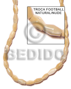 Natural Trocha Shell 16 inches Football Shell Special Cuts Shell Beads BFJ052SPS