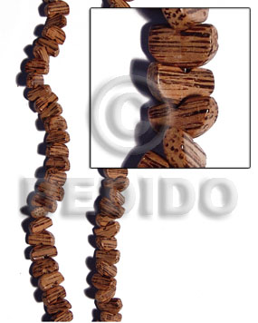 Palmwood Banana Cut 5 mm Brown Natural 16 inches Beads Strands Wood Beads - Nuggets Wood Beads BFJ225WB
