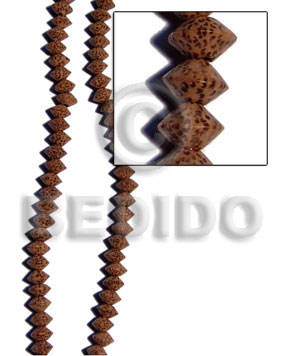 Palmwood Saucer 8 mm Brown Beads Strands Wood Beads - Saucer and Diamond Wood Beads BFJ253WB