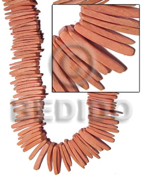 Peach 16 inches Coconut Stick 1.5 inch Dyed Coco Stick Beads BFJ014CSPS
