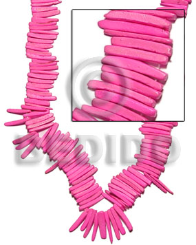 Pink 16 inches Coconut Stick 1 inch Dyed Coco Stick Beads BFJ012CSPS