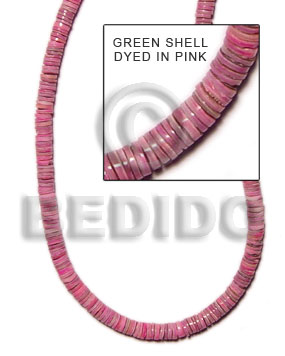 Pink Green Shell 16 inches Heishi Shell Heishe Shell Beads BFJ028HS