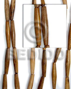 Robles Wood 25 mm Football Stick Brown 16 inches Beads Strands Wood Beads - Football and Cylinder Wood Beads BFJ098WB