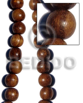 Robles Wood 25 mm Round Brown Natural Beads Strands Hardwood Wood Beads - Round Wood Beads BFJ254WB