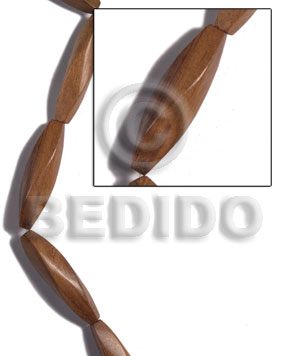 Robles Wood Football 15 mm Brown Beads Strands Wood Beads - Twisted Wood Beads BFJ487WB