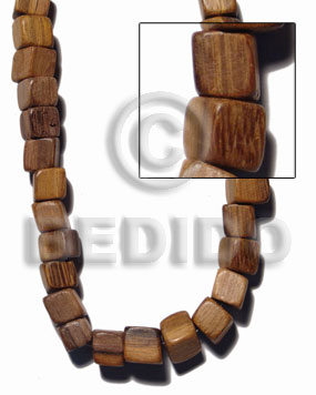 Robles Wood Slide Cube 12 mm Brown Wood Beads Dice and Sided Wood Beads BFJ426WB