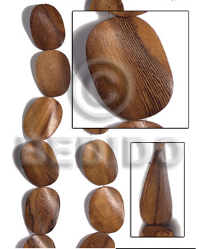 Robles Wood Twist 30 mm Brown Beads Strands Wood Beads - Twisted Wood Beads BFJ457WB