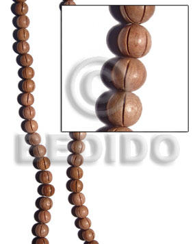 Rosewood 10 mm Groove Natural Round Wood Beads Carved Wood Beads BFJ187WB