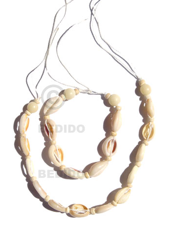 Sigay Cowry Shell Macrame thread White Set Jewelry Necklace Bracelets Set Jewelry BFJ063SJ