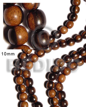 Tiger 16 inches Kamagong Wood Round 10 mm Natural Wood Beads - Round Wood Beads BFJ042WB