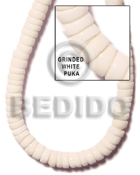White 16 inches Puka Shell Shell Heishe Shell Beads BFJ001PK