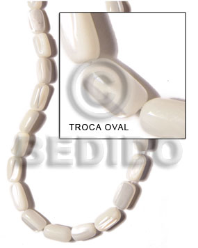 White 16 inches Trocha Shell Oval 8 mm Shell Special Cuts Shell Beads BFJ010SPS