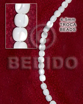 White 16 inches Trocha Shell Round 4-5 mm Shell Round Shell Beads BFJ003SPS
