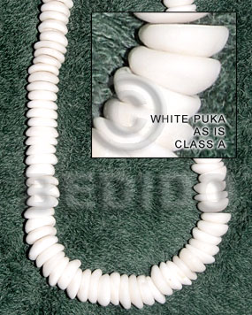 White 18 inches Puka Shell Natural Shell Heishe Shell Beads BFJ002PK