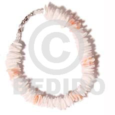 White Rose Pink Rose Shell Pink Sea Shell Bracelets BFJ669BR