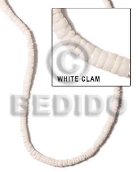 White White Shell 16 inches Heishi Shell Heishe Shell Beads BFJ021HS