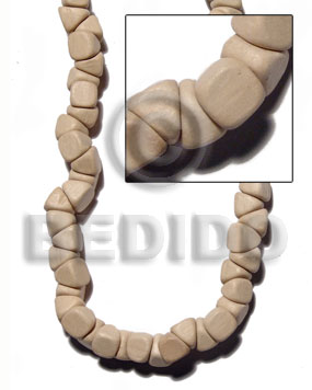 White Wood Barrel Double Slidecut 11 mm 16 inches Beads Strands Wood Beads - Nuggets Wood Beads BFJ443WB
