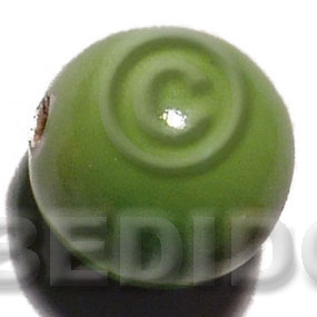 White Wood Coated 25 mm Green Painted Beads Strands Wood Beads - Painted Wood Beads BFJ395WB