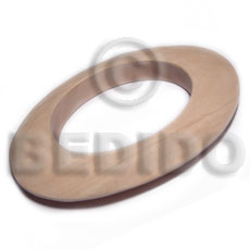White Wood Natural 70 mm inner diameter Bangles - Plain BFJ636BL