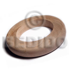 White Wood Natural 70 mm inner diameter Bangles - Plain BFJ653BL