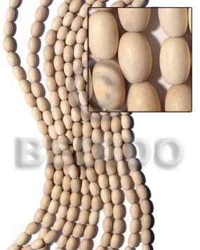 White Wood Oval 10 mm Natural White Beads Strands Wood Beads - Teardrop and Oval Wood Beads BFJ186WB