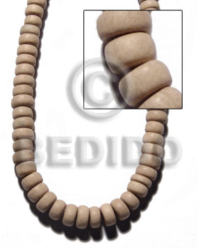 White Wood Pokalet 4 x 10 mm Natural Beads Strands White Wood Beads - Pokalet Wood Beads BFJ403WB
