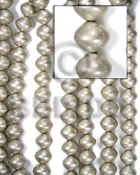 White Wood Silver Painted Saucer 15 mm Beads Strands Wood Beads - Painted Wood Beads BFJ076WB