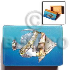 Wood Box Inlaid Fish Large Jewelry Box BFJ005JB
