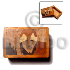 Wood Box Inlaid Fox Jewelry Box BFJ004JB
