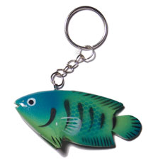 Wood Hand Painted Fish 73 mm Multi-Color Keychain BFJ008KC