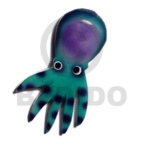 Wood Hand Painted Octopus 85 mm Refrigerator Magnets BFJ006RM