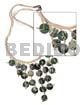Cleopatra Design Necklace Macrame Cleopatra W/ 10mm Round Green Shells