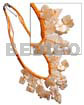 Cleopatra Design Necklace Orange Cleopatra Macrame W/ Dangling Hammershell Chips