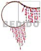 Cleopatra Design Necklace Dangling Multicolored Glass Beads In Choker Wire & Metal Looping