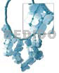 Cleopatra Design Necklace Subdued Blue Macrame W/ Dyed Dangling Hammershell-cleopatra