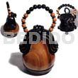 Acacia Bags Collectible Handcarved Laminated Acacia Wood Handbag / Umae Natural W/ Black/gold Combi 6.5inx5 1/2inx5in / Handle Ht: 3in. / W/ Black Satin Inner Lining